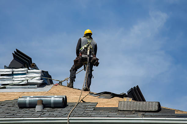 Professional Gutter Installation technician working in Michigan Center, MI